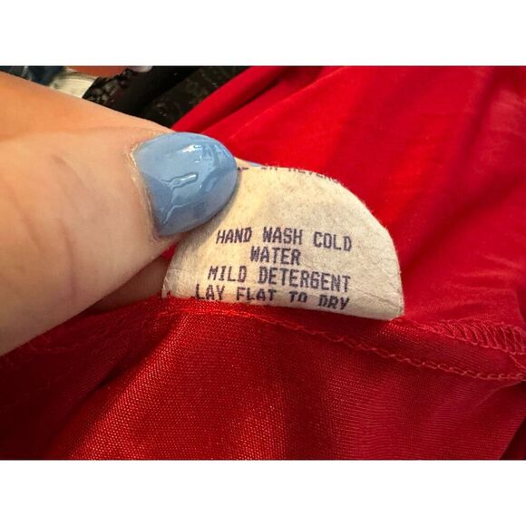 Vintage Strapless Red and Black Sparkly Midi Dress Size M - Picture 7 of 7